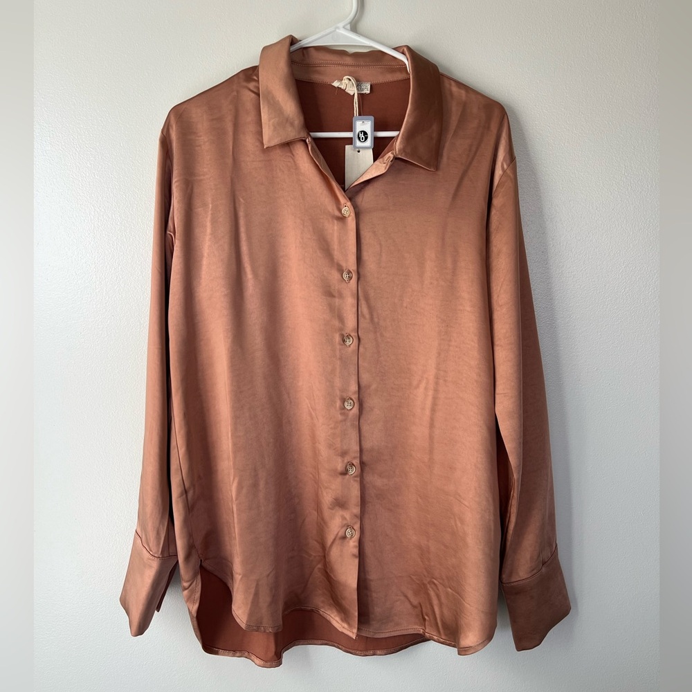 Satin Burnt Orange Blouse